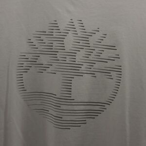 Timberland Mens Graphic T-Shirt White Gray Crew 100% Organic Cotton Logo M‎